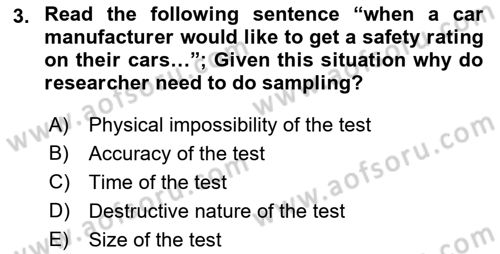 Statistics 2 Dersi 2018 - 2019 Yılı Yaz Okulu Sınav Soruları 3. Soru