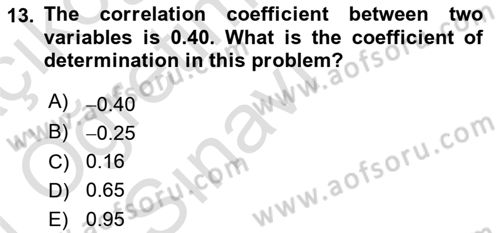 Statistics 2 Dersi 2020 - 2021 Yılı Yaz Okulu Sınav Soruları 13. Soru