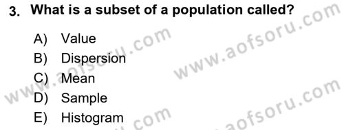 Statistics 2 Dersi 2020 - 2021 Yılı Yaz Okulu Sınav Soruları 3. Soru