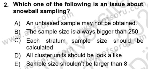 Statistics 2 Dersi 2021 - 2022 Yılı (Vize) Ara Sınav Soruları 2. Soru