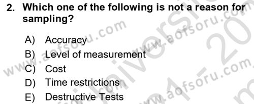 Statistics 2 Dersi 2021 - 2022 Yılı (Final) Dönem Sonu Sınav Soruları 2. Soru