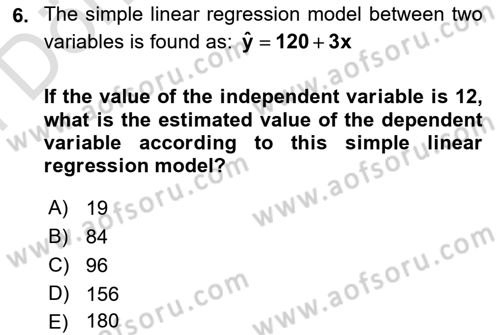Statistics 2 Dersi 2021 - 2022 Yılı (Final) Dönem Sonu Sınav Soruları 6. Soru