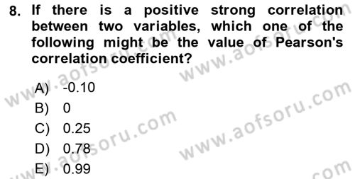 Statistics 2 Dersi 2021 - 2022 Yılı (Final) Dönem Sonu Sınav Soruları 8. Soru