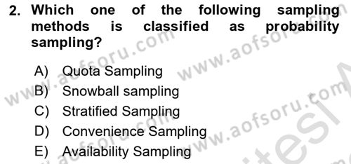 Statistics 2 Dersi 2021 - 2022 Yılı Yaz Okulu Sınav Soruları 2. Soru