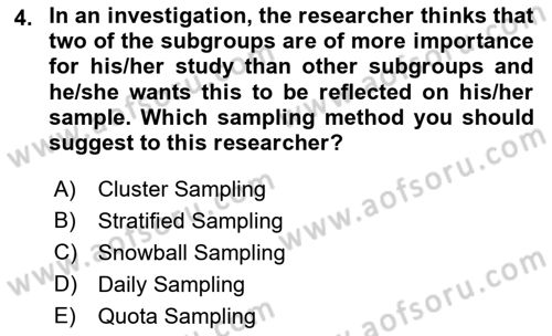 Statistics 2 Dersi 2021 - 2022 Yılı Yaz Okulu Sınav Soruları 4. Soru