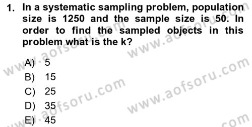 Statistics 2 Dersi 2023 - 2024 Yılı (Vize) Ara Sınav Soruları 1. Soru