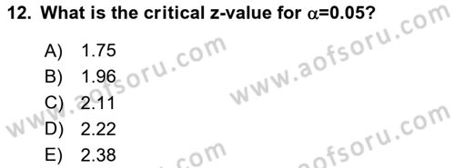 Statistics 2 Dersi 2023 - 2024 Yılı (Vize) Ara Sınav Soruları 12. Soru