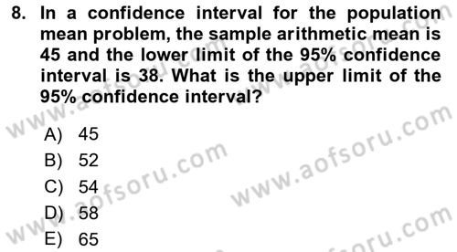 Statistics 2 Dersi 2023 - 2024 Yılı (Vize) Ara Sınav Soruları 8. Soru