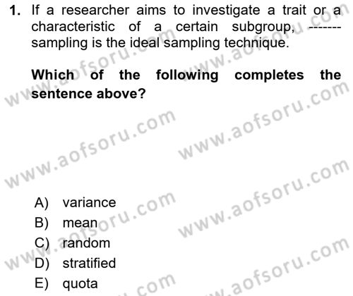 Statistics 2 Dersi 2023 - 2024 Yılı (Final) Dönem Sonu Sınav Soruları 1. Soru
