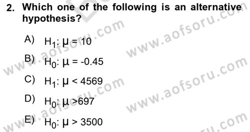 Statistics 2 Dersi 2023 - 2024 Yılı (Final) Dönem Sonu Sınav Soruları 2. Soru