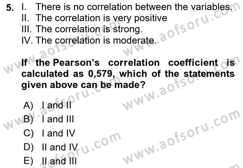 Statistics 2 Dersi 2023 - 2024 Yılı (Final) Dönem Sonu Sınav Soruları 5. Soru