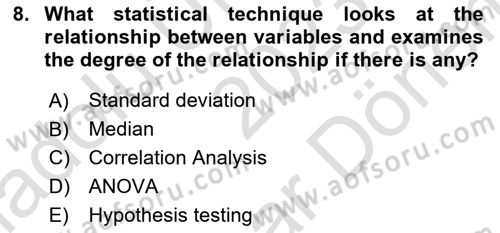 Statistics 2 Dersi 2023 - 2024 Yılı (Final) Dönem Sonu Sınav Soruları 8. Soru