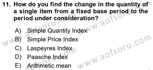 Statistics 2 Dersi 2023 - 2024 Yılı Yaz Okulu Sınav Soruları 11. Soru