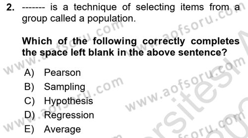 Statistics 2 Dersi 2023 - 2024 Yılı Yaz Okulu Sınav Soruları 2. Soru