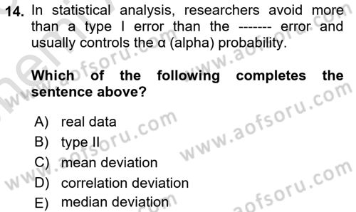 Statistics 2 Dersi 2024 - 2025 Yılı (Vize) Ara Sınav Soruları 14. Soru