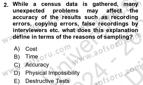 Statistics 2 Dersi 2024 - 2025 Yılı (Vize) Ara Sınav Soruları 2. Soru