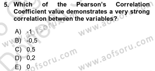 Statistics 2 Dersi 2024 - 2025 Yılı (Final) Dönem Sonu Sınav Soruları 5. Soru