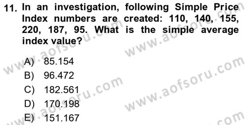Statistics 2 Dersi 2024 - 2025 Yılı Yaz Okulu Sınav Soruları 11. Soru