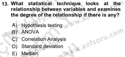Statistics 2 Dersi 2024 - 2025 Yılı Yaz Okulu Sınav Soruları 13. Soru
