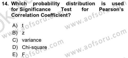 Statistics 2 Dersi 2024 - 2025 Yılı Yaz Okulu Sınav Soruları 14. Soru