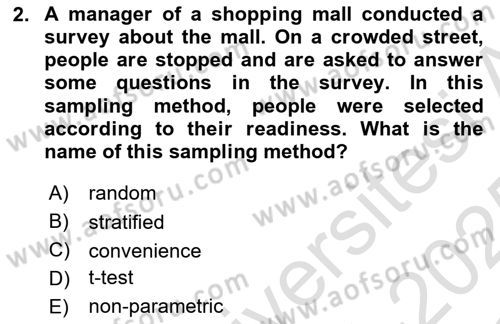 Statistics 2 Dersi 2024 - 2025 Yılı Yaz Okulu Sınav Soruları 2. Soru