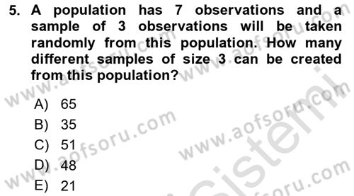Statistics 2 Dersi 2024 - 2025 Yılı Yaz Okulu Sınav Soruları 5. Soru