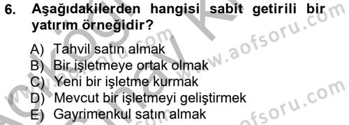 Proje Analizi ve Değerlendirme Dersi 2012 - 2013 Yılı (Vize) Ara Sınav Soruları 6. Soru