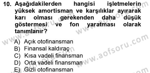 Proje Analizi ve Değerlendirme Dersi 2012 - 2013 Yılı (Final) Dönem Sonu Sınav Soruları 10. Soru