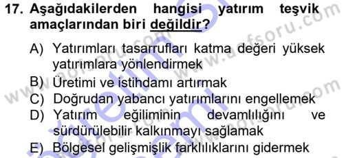 Proje Analizi ve Değerlendirme Dersi 2012 - 2013 Yılı (Final) Dönem Sonu Sınav Soruları 17. Soru