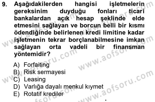 Proje Analizi ve Değerlendirme Dersi 2012 - 2013 Yılı (Final) Dönem Sonu Sınav Soruları 9. Soru