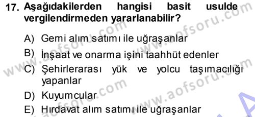 Proje Analizi ve Değerlendirme Dersi 2013 - 2014 Yılı (Vize) Ara Sınav Soruları 17. Soru