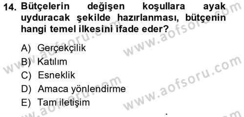 Proje Analizi ve Değerlendirme Dersi 2013 - 2014 Yılı (Final) Dönem Sonu Sınav Soruları 14. Soru