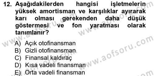 Proje Analizi ve Değerlendirme Dersi 2013 - 2014 Yılı Tek Ders Sınav Soruları 12. Soru
