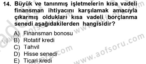 Proje Analizi ve Değerlendirme Dersi 2013 - 2014 Yılı Tek Ders Sınav Soruları 14. Soru
