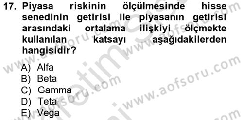Proje Analizi ve Değerlendirme Dersi 2013 - 2014 Yılı Tek Ders Sınav Soruları 17. Soru