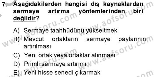 Proje Analizi ve Değerlendirme Dersi 2014 - 2015 Yılı (Final) Dönem Sonu Sınav Soruları 7. Soru