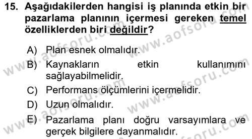 Proje Analizi ve Değerlendirme Dersi 2015 - 2016 Yılı (Vize) Ara Sınav Soruları 15. Soru