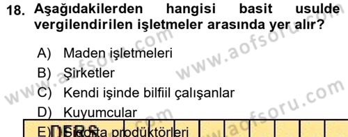 Proje Analizi ve Değerlendirme Dersi 2015 - 2016 Yılı (Vize) Ara Sınav Soruları 18. Soru