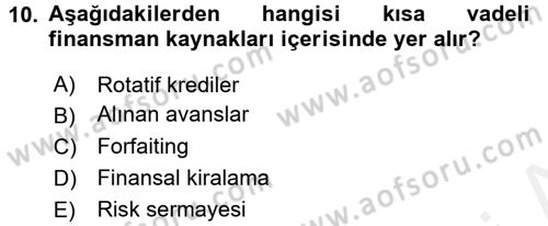 Proje Analizi ve Değerlendirme Dersi 2015 - 2016 Yılı Tek Ders Sınav Soruları 10. Soru