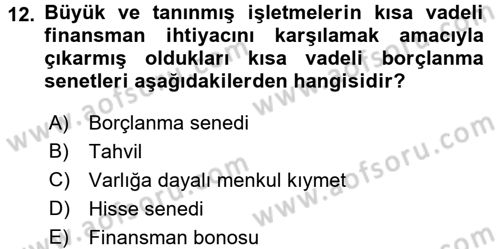 Proje Analizi ve Değerlendirme Dersi 2015 - 2016 Yılı Tek Ders Sınav Soruları 12. Soru