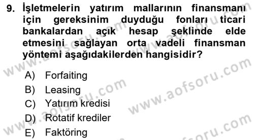 Proje Analizi ve Değerlendirme Dersi 2015 - 2016 Yılı Tek Ders Sınav Soruları 9. Soru