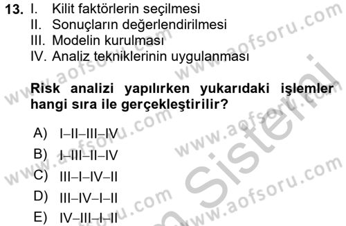 Proje Analizi ve Değerlendirme Dersi 2016 - 2017 Yılı 3 Ders Sınav Soruları 13. Soru