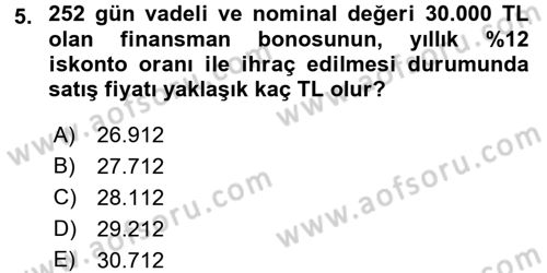 Proje Analizi ve Değerlendirme Dersi 2016 - 2017 Yılı 3 Ders Sınav Soruları 5. Soru