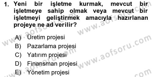 Proje Analizi ve Değerlendirme Dersi 2016 - 2017 Yılı (Vize) Ara Sınav Soruları 1. Soru