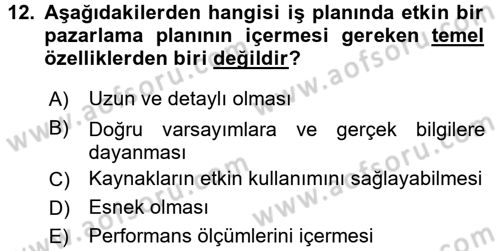 Proje Analizi ve Değerlendirme Dersi 2016 - 2017 Yılı (Vize) Ara Sınav Soruları 12. Soru