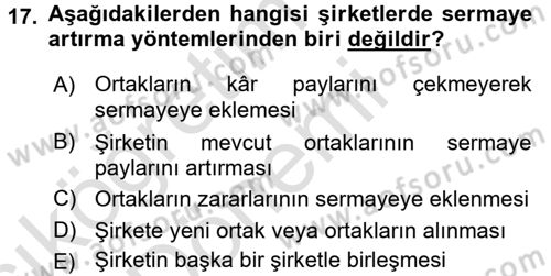 Proje Analizi ve Değerlendirme Dersi 2016 - 2017 Yılı (Vize) Ara Sınav Soruları 17. Soru