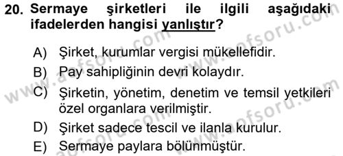 Proje Analizi ve Değerlendirme Dersi 2016 - 2017 Yılı (Vize) Ara Sınav Soruları 20. Soru