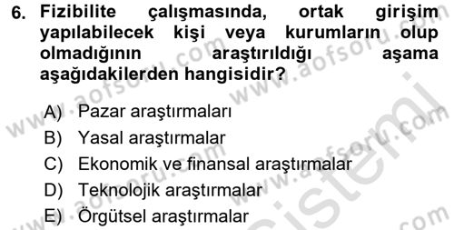 Proje Analizi ve Değerlendirme Dersi 2016 - 2017 Yılı (Vize) Ara Sınav Soruları 6. Soru