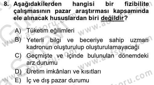 Proje Analizi ve Değerlendirme Dersi 2016 - 2017 Yılı (Vize) Ara Sınav Soruları 8. Soru