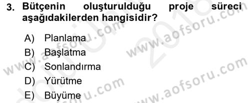 Proje Analizi ve Değerlendirme Dersi 2017 - 2018 Yılı 3 Ders Sınav Soruları 3. Soru